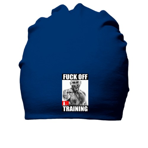 Хлопковая шапка с агрессивным мужчиной и надписью «F*ck off, i'm training»